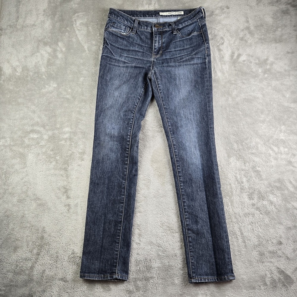 DKNY Jeans Womens 4 (28x28.5) Petite Blue Denim Skinny Leg Stretchy Mid‎ Rise